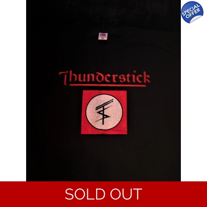 Black Thunderstick Merchandise 'LOGO & BAND INSIGNIA' T Shirt. : SIZE LARGE